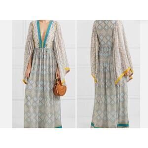 Talitha Women's Maghreb Pinted Silk-Georgette V-Neck Maxi Dress Size S NEW $575